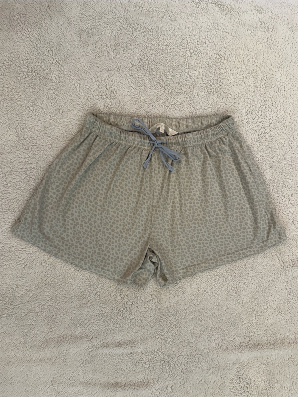 Women’s Light Gray Leopard Print lounge shorts, size S